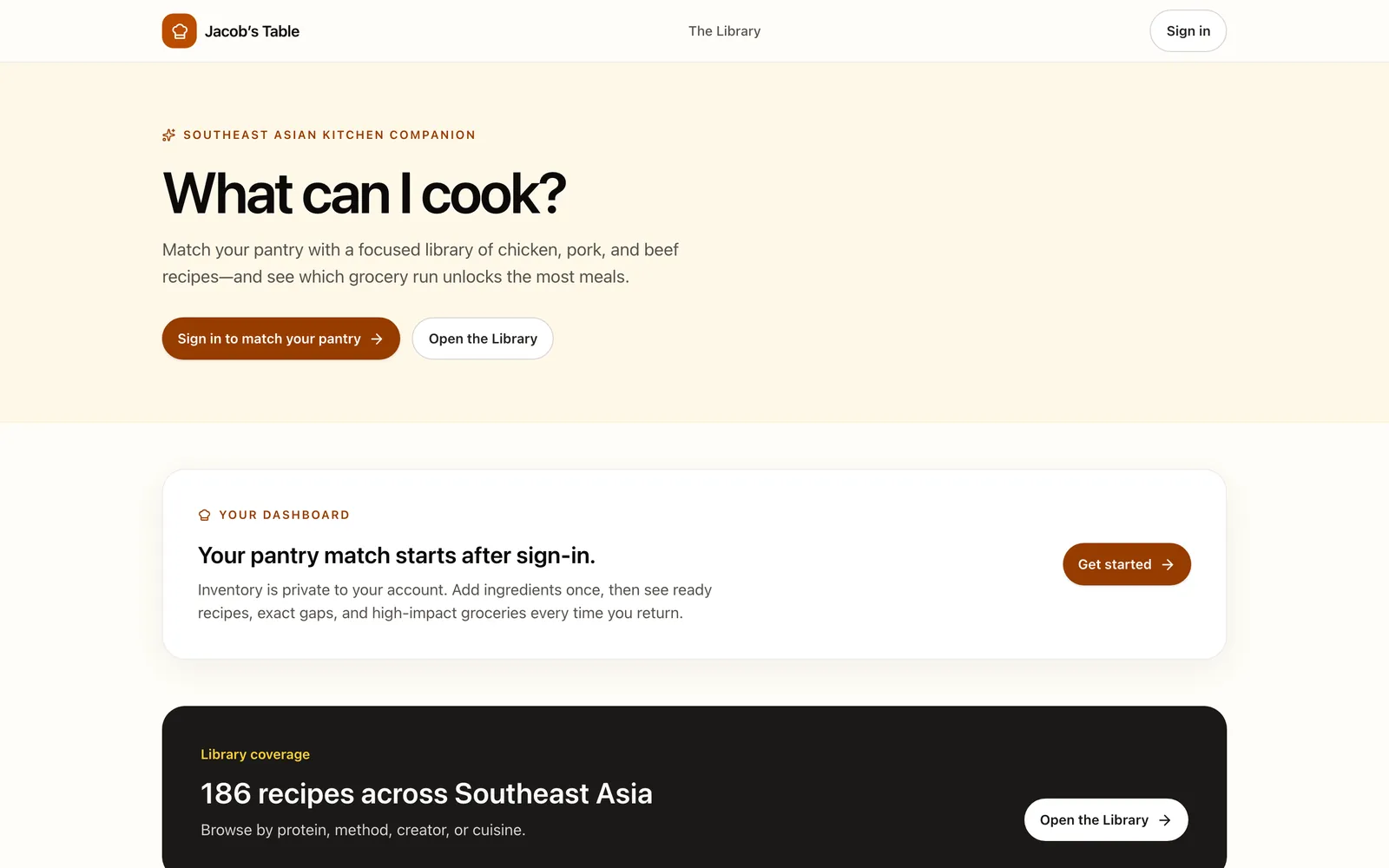 Jacob's Table recipe library